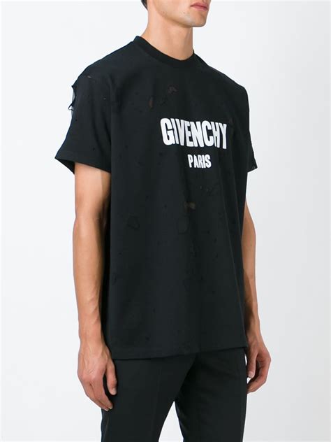 givenchy distressed black t shirt|Givenchy distressed t shirt.